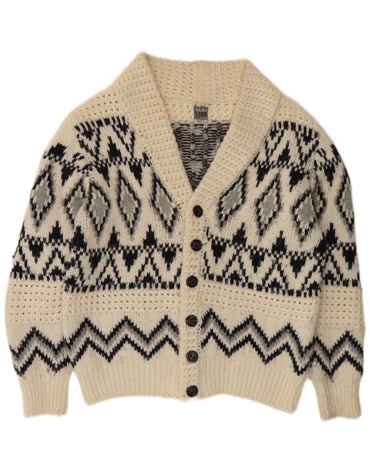 Maglione cardigan da uomo Altatensione medio bianco sporco Fair Isle acrilico