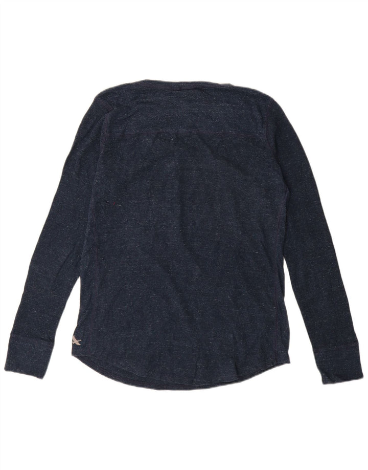 EDDIE BAUER Top da donna a maniche lunghe UK 16 Large in cotone blu navy