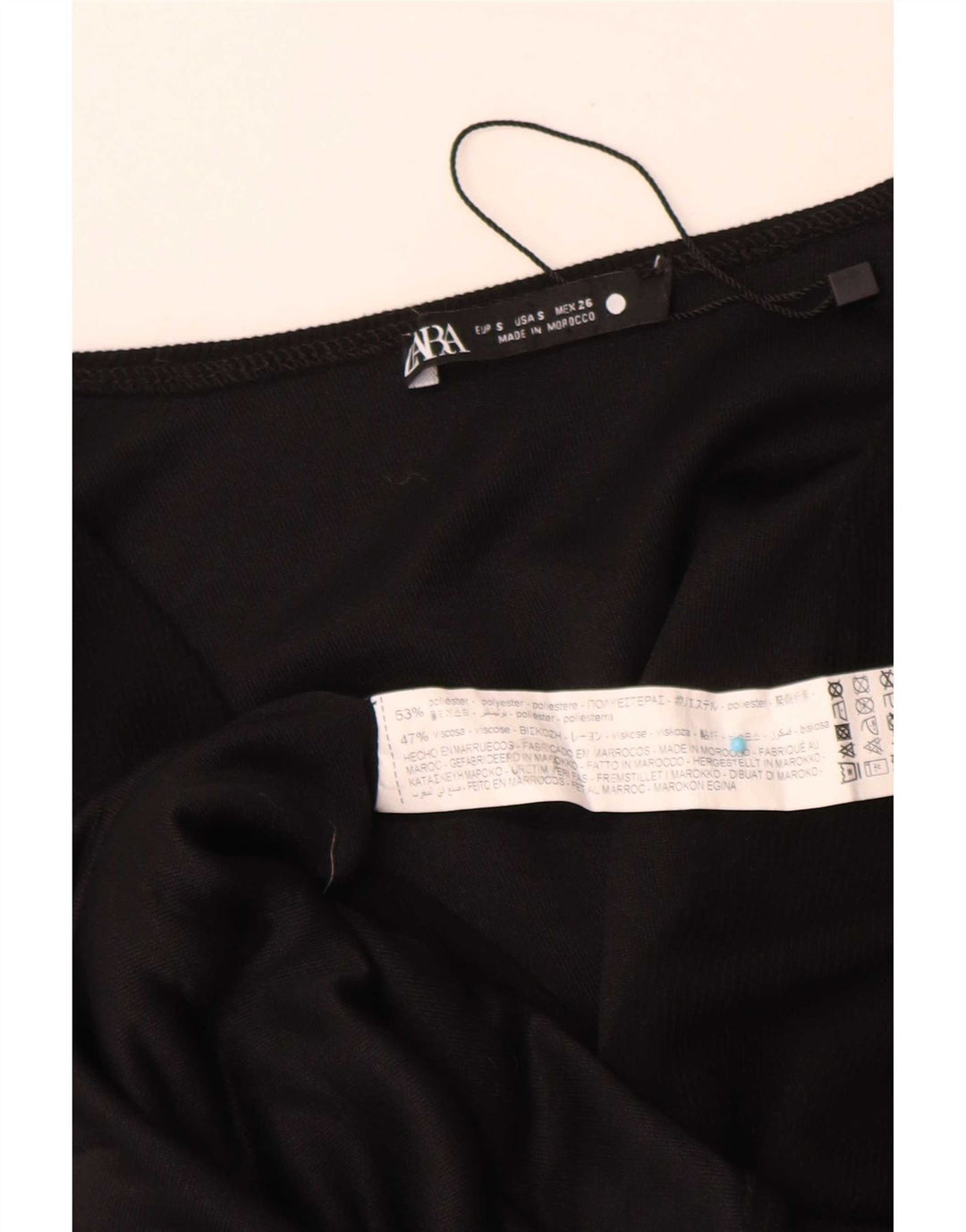Vestito maxi oversize da donna Zara UK 10 piccolo poliestere nero