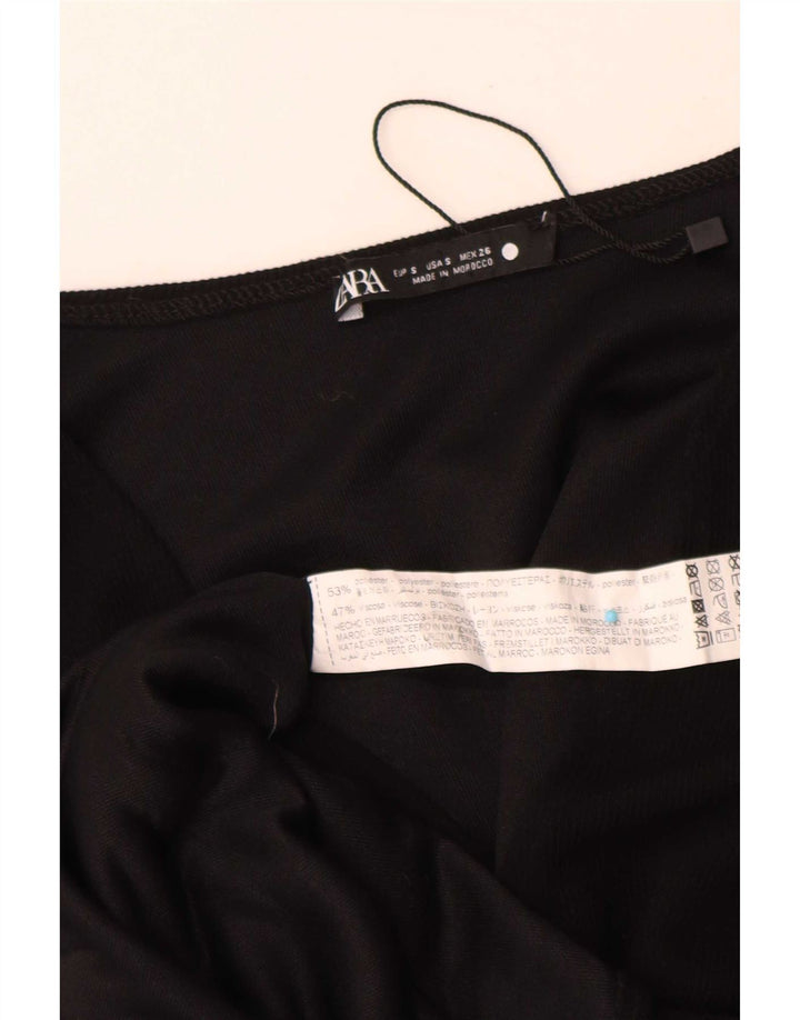 Vestito maxi oversize da donna Zara UK 10 piccolo poliestere nero