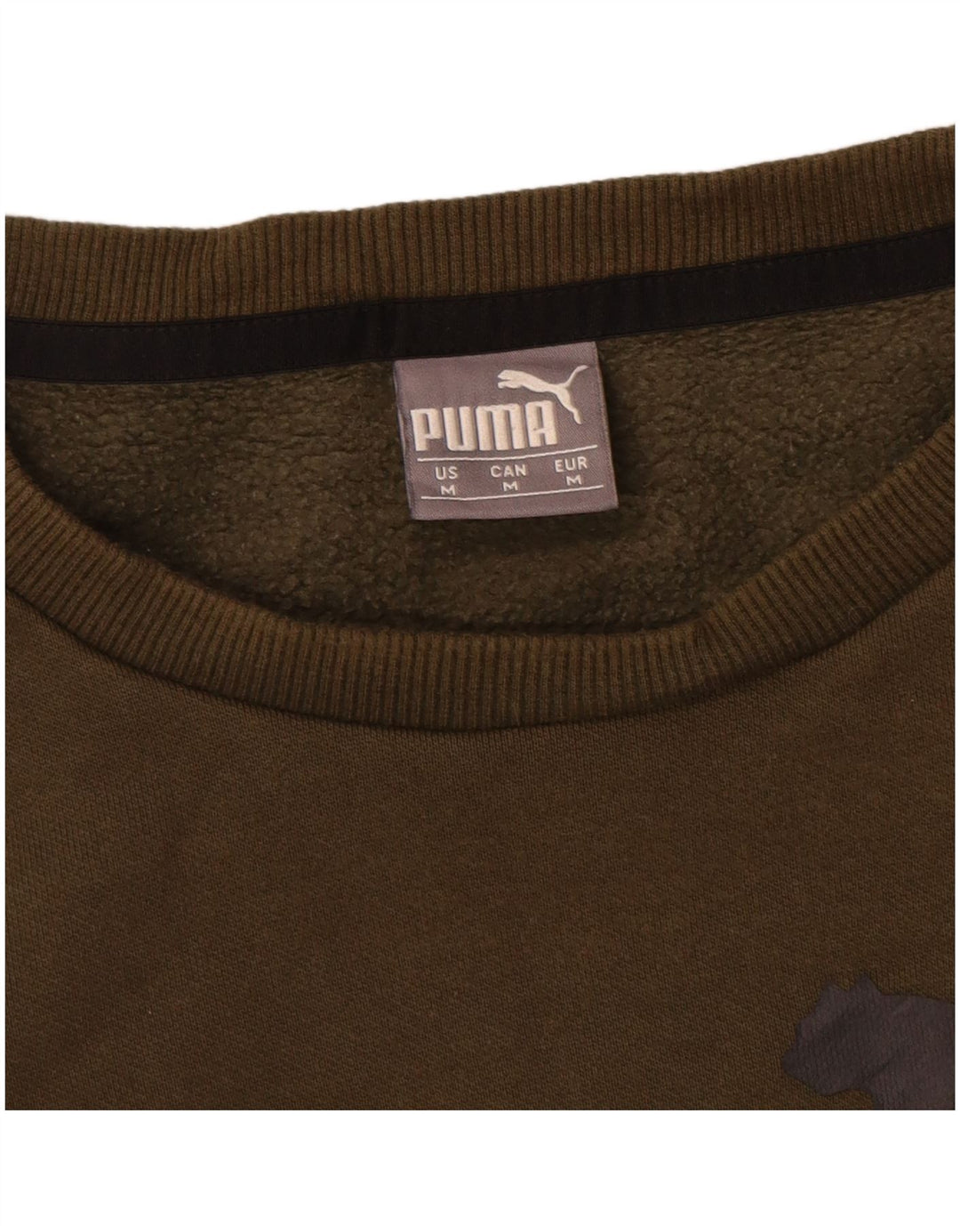 Felpa grafica da uomo Puma, maglione medio, cotone kaki