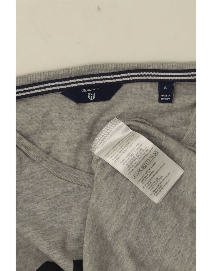 Gant T-shirt grafica da uomo Top in cotone chiazzato grigio piccolo