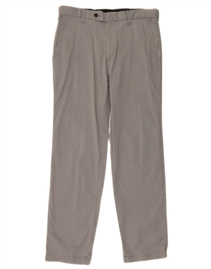 Pantaloni da abito dritti Marks & Spencer da uomo blu Harbour W34 L33 grigi