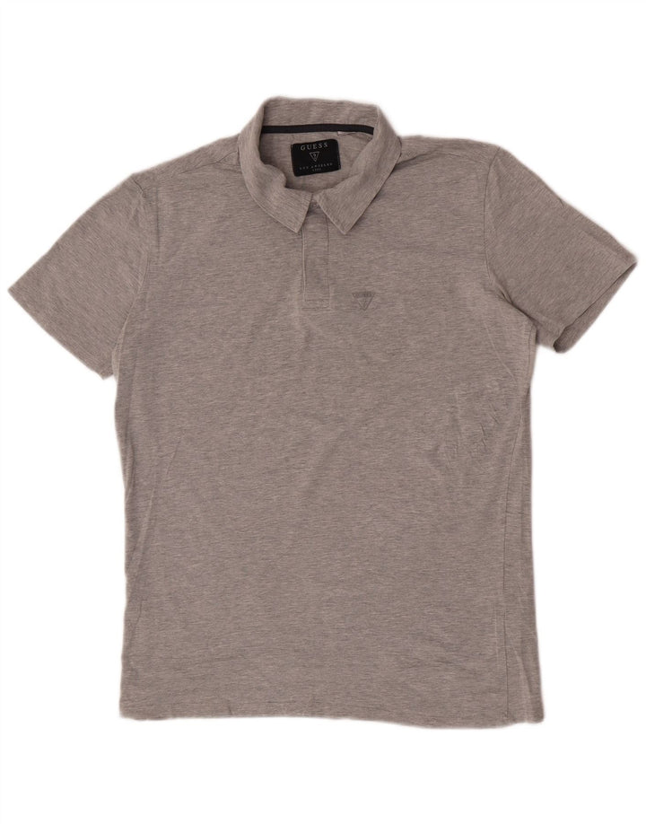 Polo da uomo Guess UK 42 grande in cotone grigio