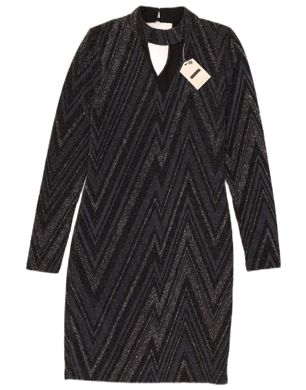 Abito tubino slim fit da donna Oasis UK 6 XS poliammide geometrica nera