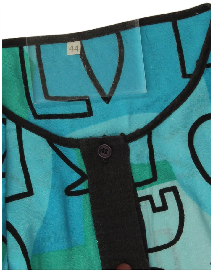 Camicetta vintage da donna Top EU 44 XL Blu geometrico