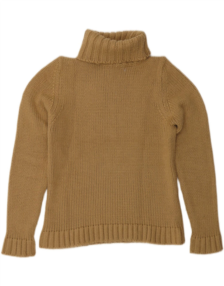 Maglione maglione collo alto da donna Zara UK 14 grande acrilico marrone