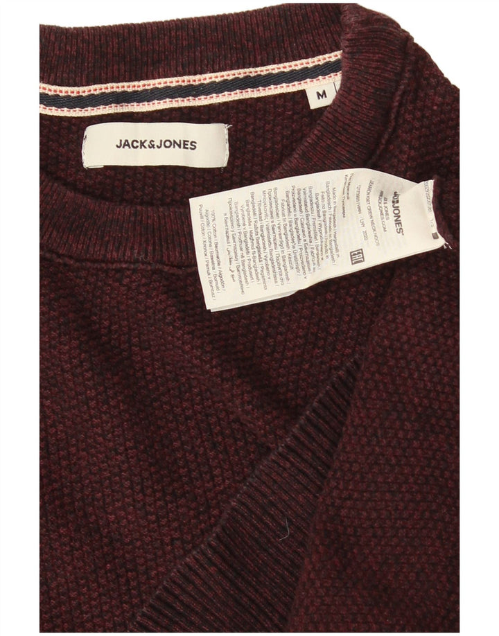 Maglione maglione girocollo da uomo Jack & Jones in cotone bordeaux medio