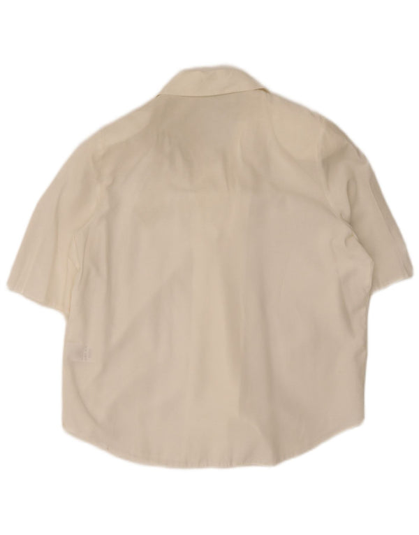 Camicetta classica a maniche corte da donna classica, taglia UK 12, colore bianco medio