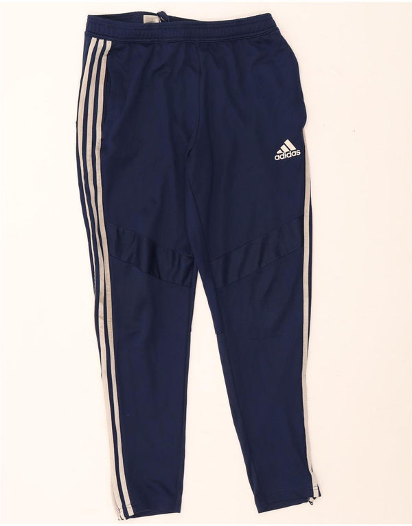 Pantaloni da tuta da uomo Adidas Large in poliestere blu navy