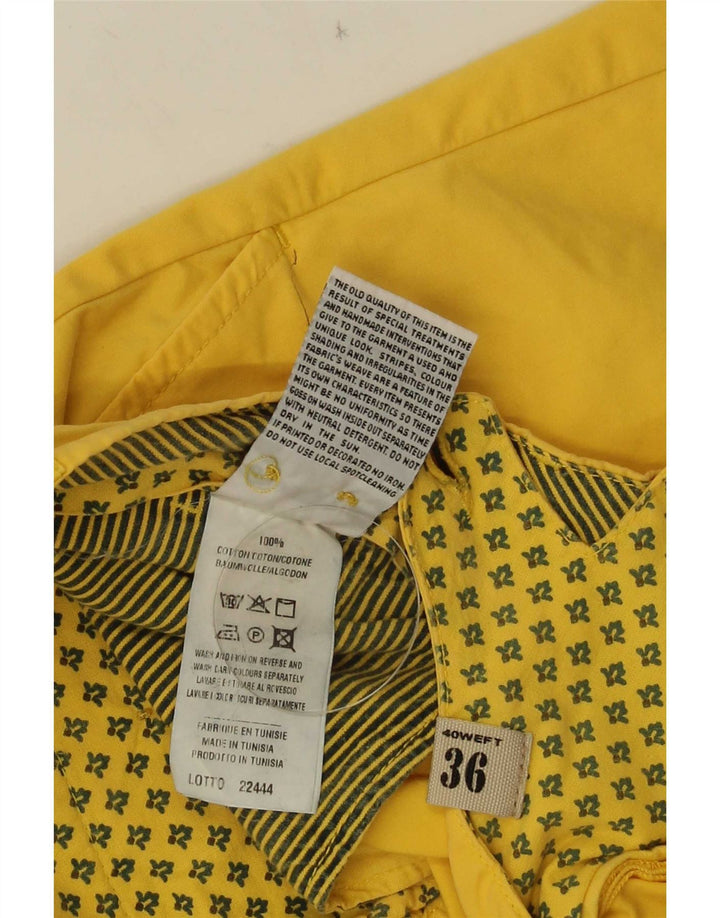 Pantaloncini chino da uomo 40Weft W36 grandi in cotone giallo