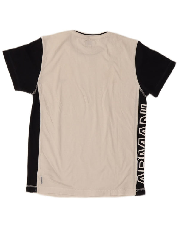 T-shirt grafica per ragazzi Armani, 13-14 anni, in cotone color block bianco