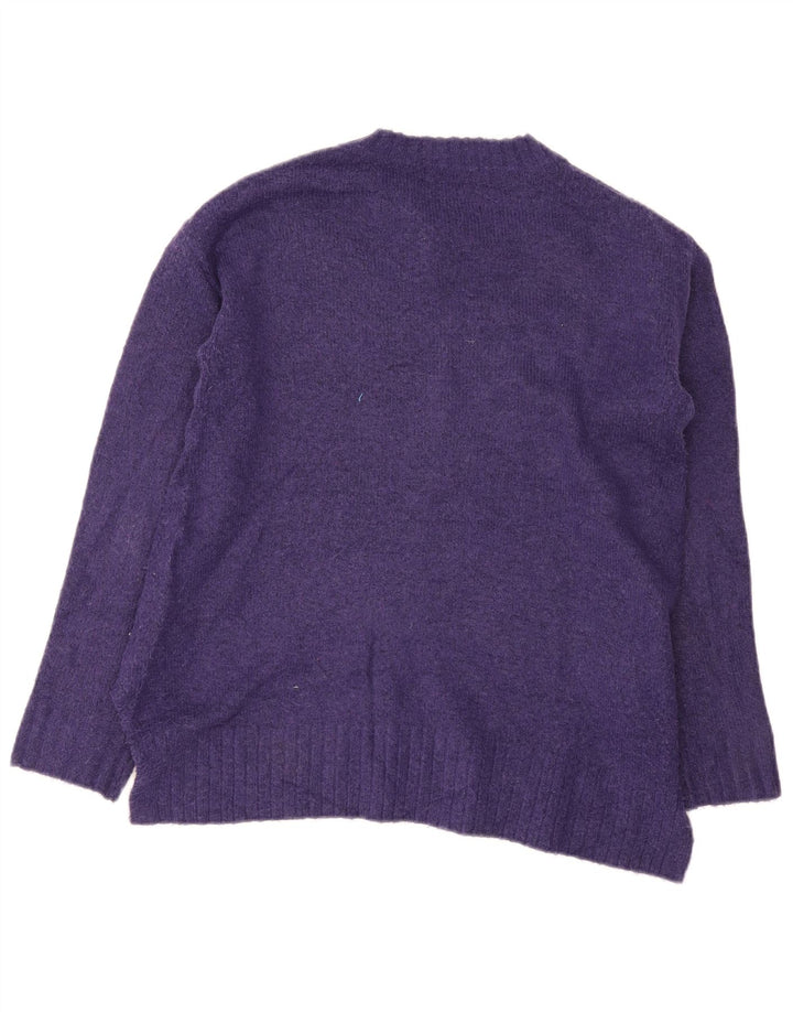 Maglione maglione girocollo da donna Marks & Spencer UK 10 piccolo viola