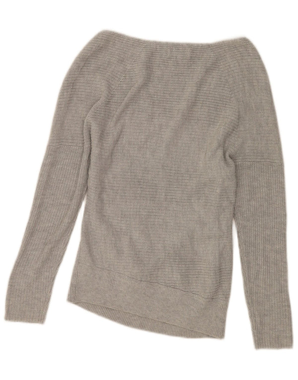 Topshop Top da donna a manica lunga UK 8 piccolo acrilico grigio
