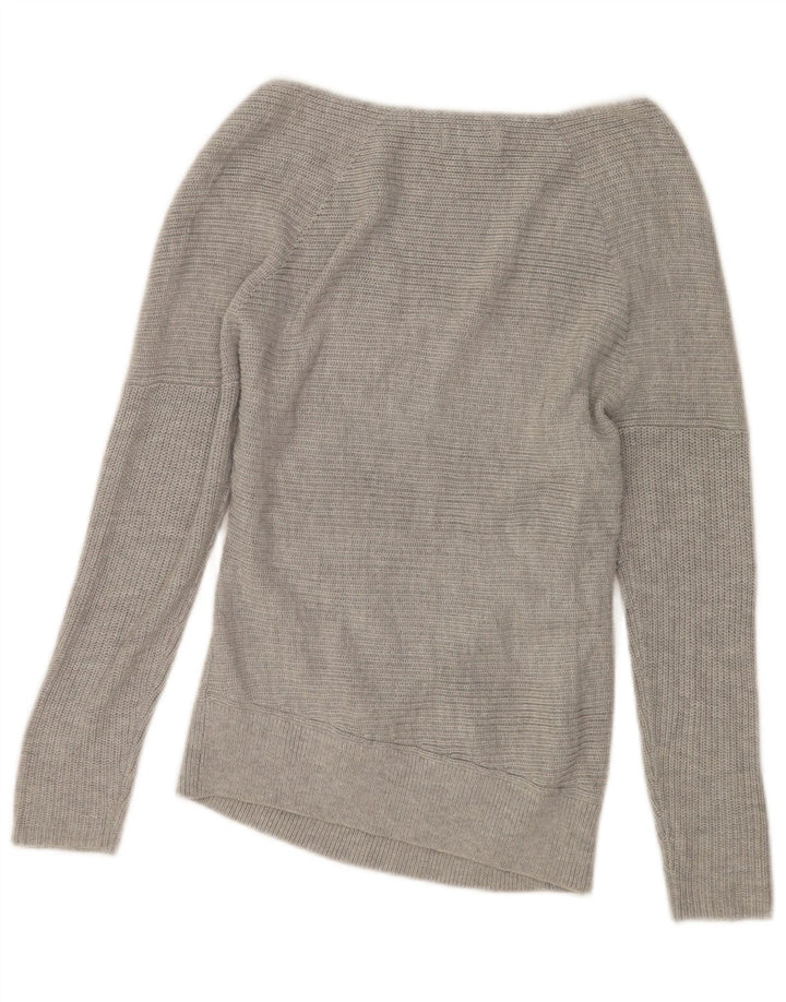 Topshop Top da donna a manica lunga UK 8 piccolo acrilico grigio