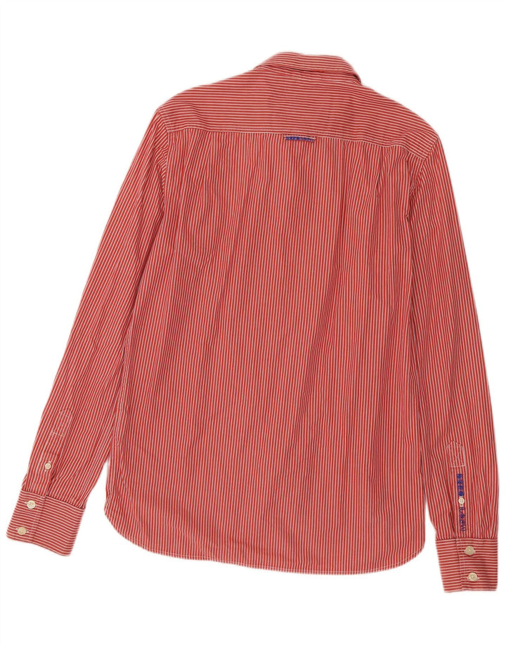 Camicia da uomo Superdry Large in cotone gessato rosso