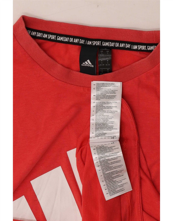 Canotta grafica da donna Adidas UK 8/10 piccola rossa in poliestere