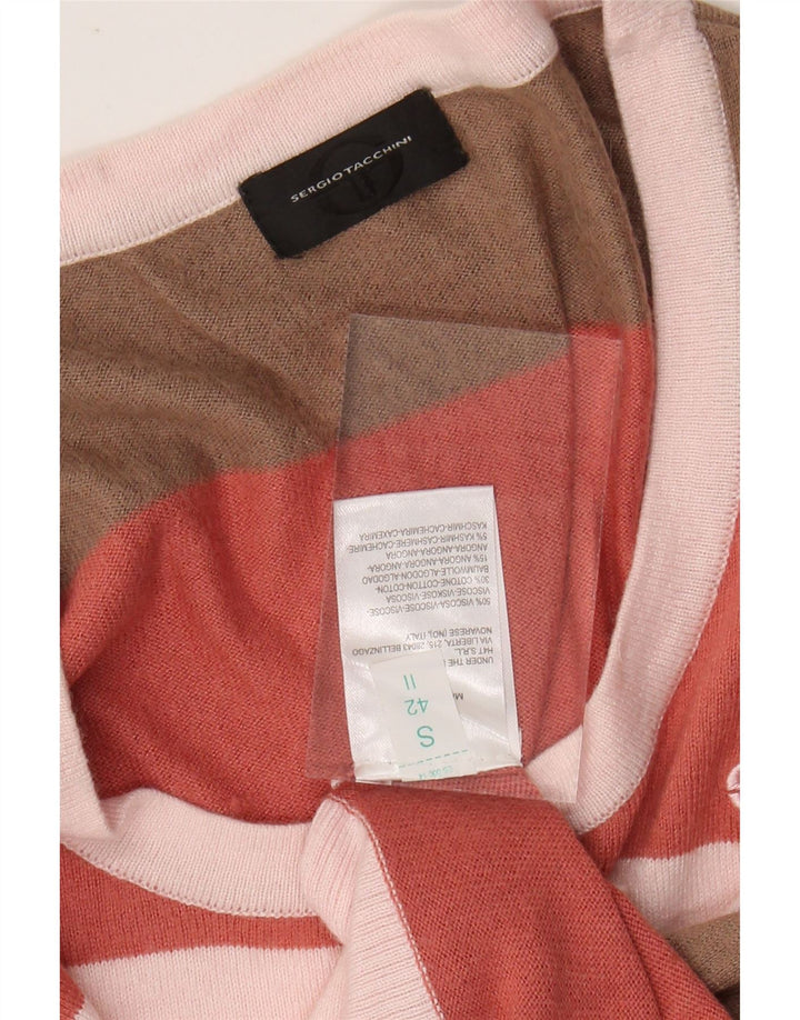 SERGIO TACCHINI Maglione da donna con scollo a barca UK 10 piccolo multicolore
