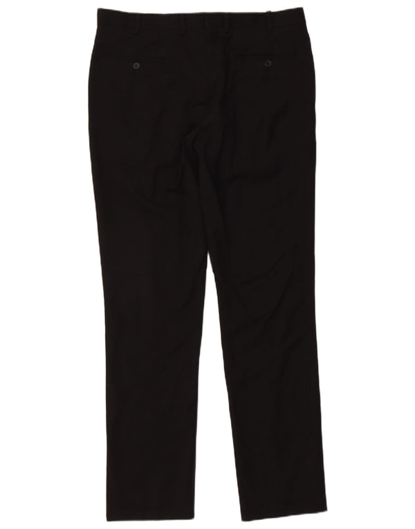 Pantaloni da abito slim fit da uomo Dkny W36 L34 in lana nera