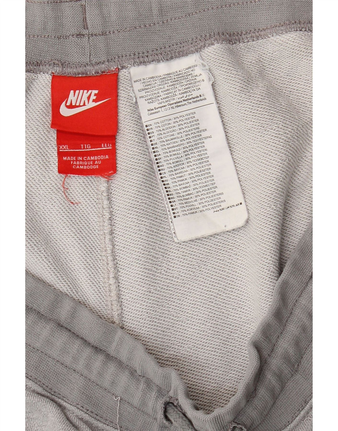Pantaloncini sportivi Nike da uomo 2XL in cotone grigio