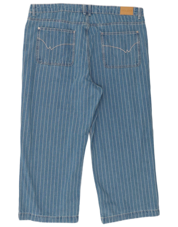 Pantaloni corti da donna a gamba larga White Stuff UK 20 2XL W42 L26 a righe blu