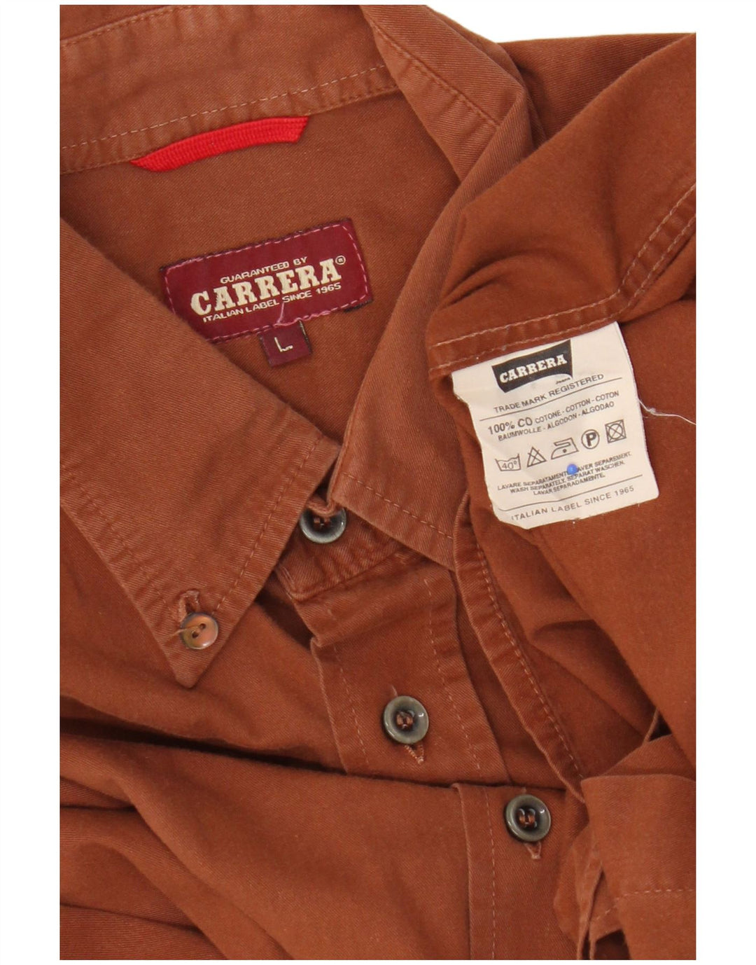 Camicia Carrera Uomo Large Marrone Cotone