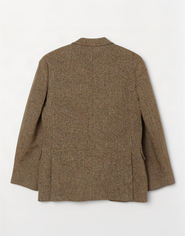 Giacca blazer a 2 bottoni da uomo Harris Tweed UK 36 piccola lana kaki