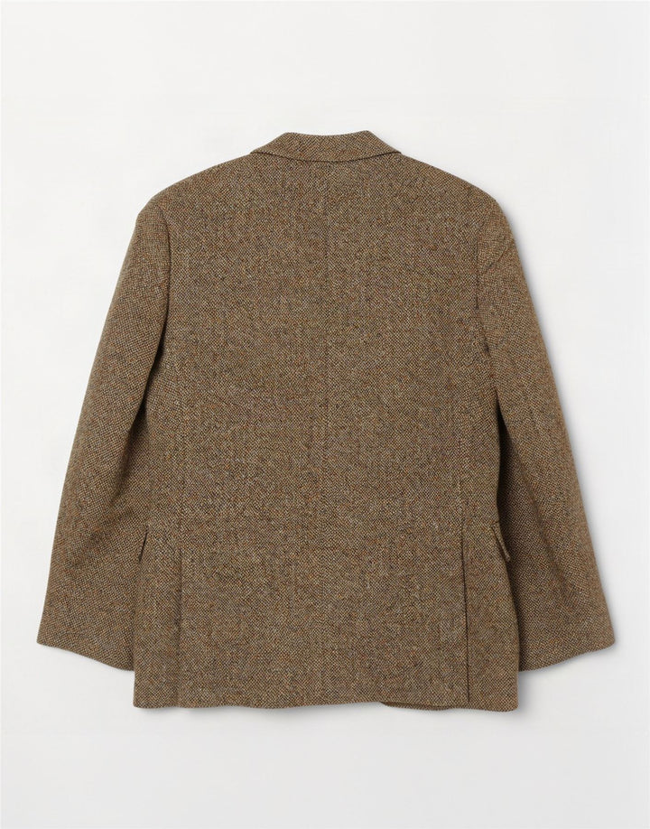 Giacca blazer a 2 bottoni da uomo Harris Tweed UK 36 piccola lana kaki