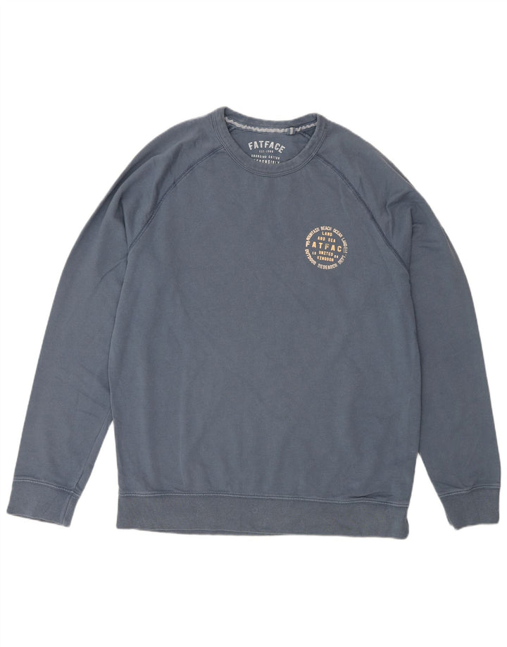 Felpa grafica da uomo Fat Face Maglione grande cotone blu