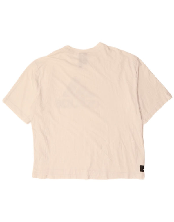 T-shirt grafica oversize da donna ADIDAS UK 20/22 XL Cotone bianco