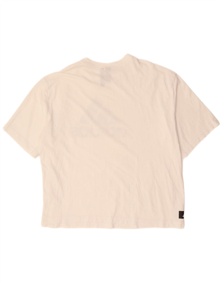 T-shirt grafica oversize da donna ADIDAS UK 20/22 XL Cotone bianco
