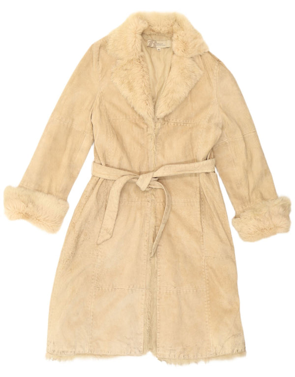 Cappotto in pelle vintage da donna IT 48 XL Pelle patchwork beige