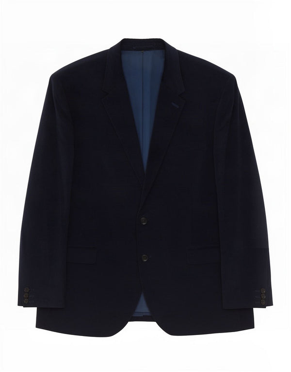 Giacca blazer in velluto a coste da uomo Marks & Spencer su misura UK 46 XL Blu navy