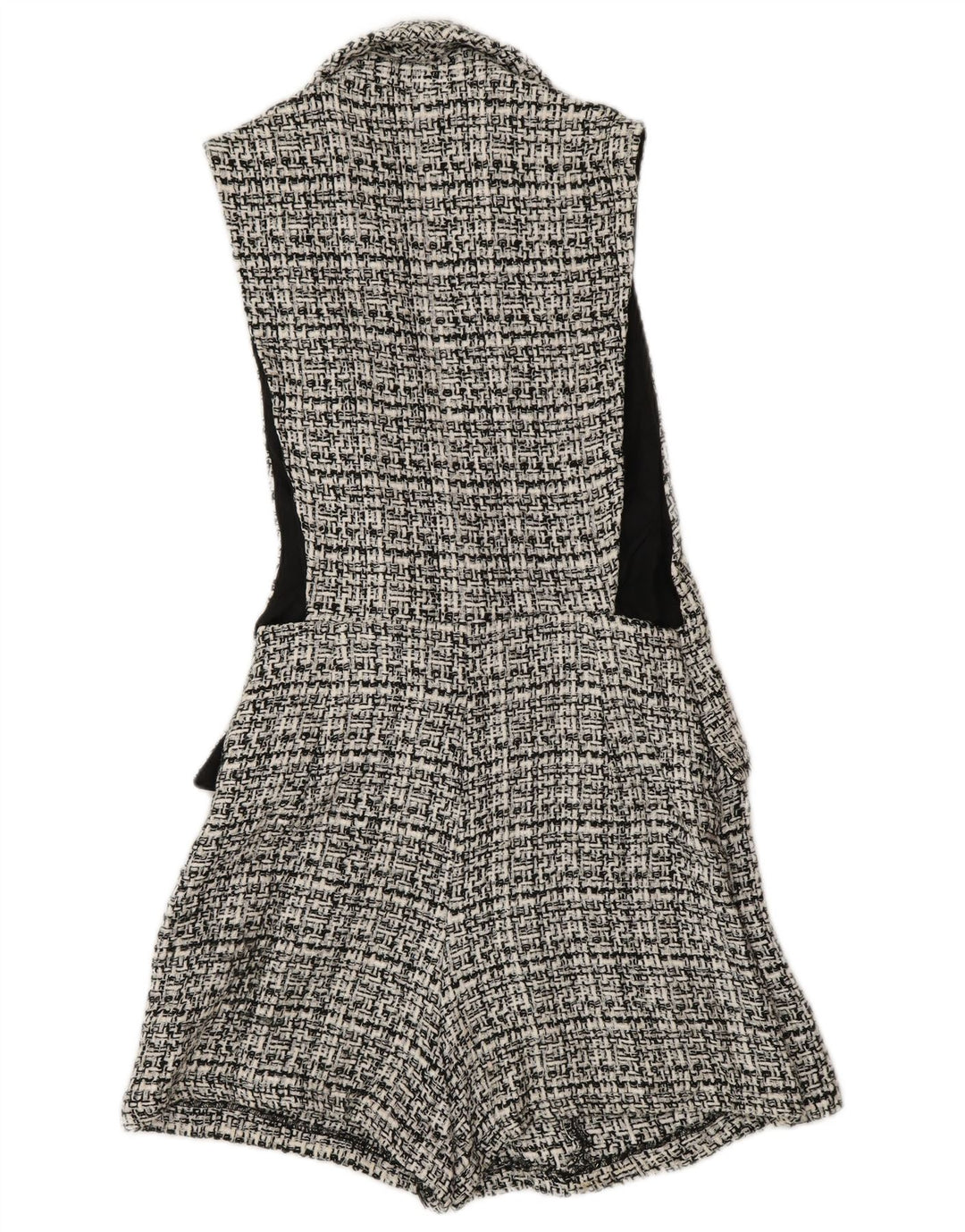 Tuta corta senza maniche da donna Zara UK 6 XS poliestere a quadri grigio
