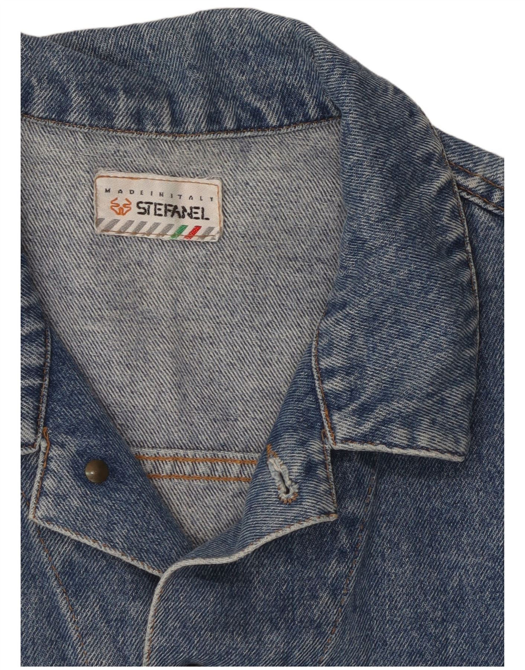 Giacca in denim da uomo Stefanel UK 36 piccola in cotone blu