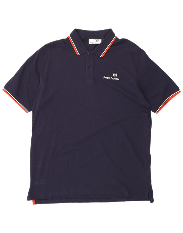Polo da uomo Sergio Tacchini 2XL in cotone blu navy