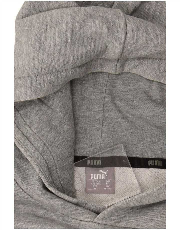Felpa con cappuccio grafica PUMA da ragazzo 15-16 anni in cotone grigio