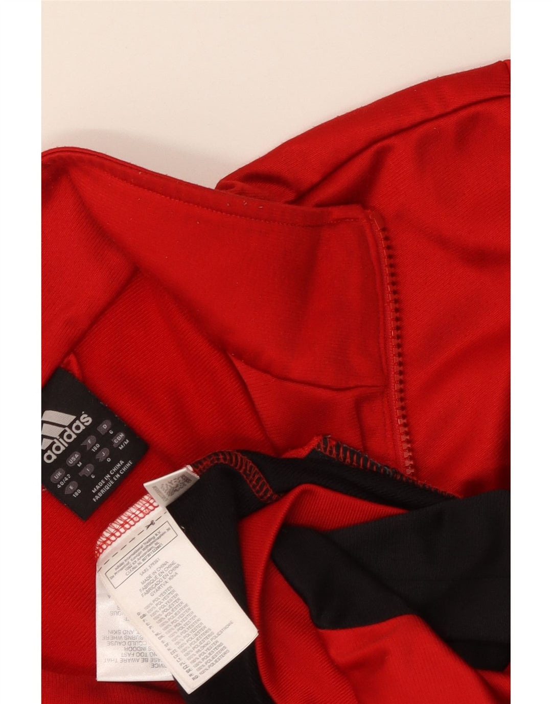 Giacca da tuta da uomo ADIDAS UK 40/42 Poliestere color block rosso medio