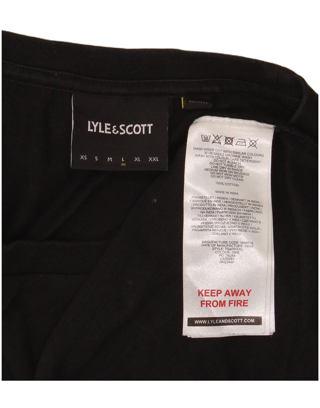 T-shirt da uomo Lyle & Scott Top grande in cotone nero