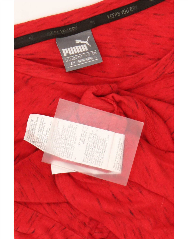 T-shirt da uomo Puma Top Small in cotone chiazzato rosso