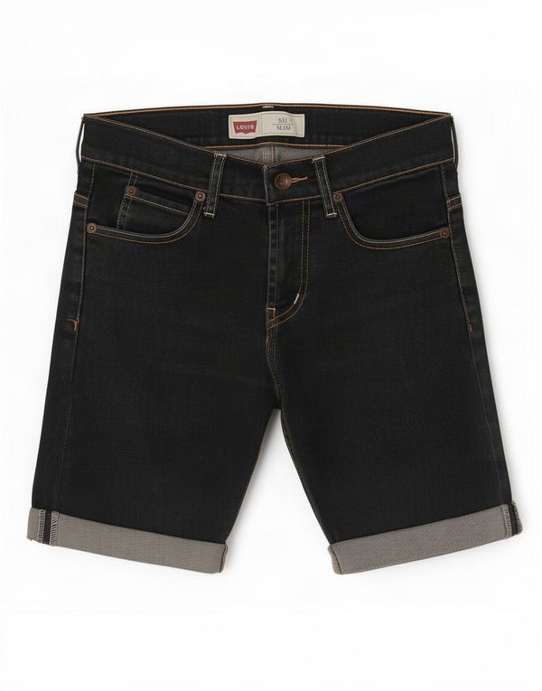 Pantaloncini di jeans Levi's Boys 511 slim fit 13-14 anni W30 cotone blu navy