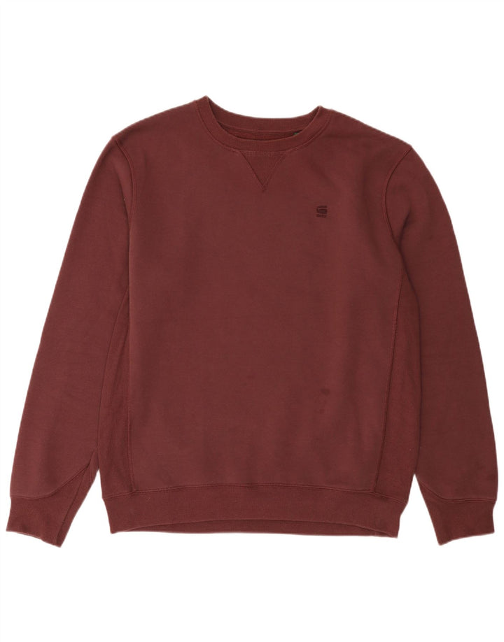 Felpa da uomo G-Star Maglione grande in cotone bordeaux