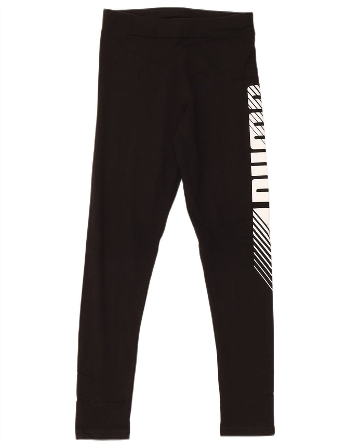 Leggings grafici PUMA per ragazze 11-12 anni in cotone nero