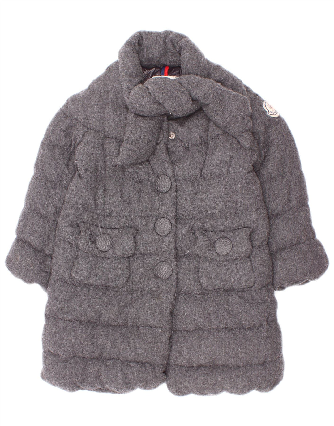 Cappotto Imbottito Bambina Moncler 3-4 Anni Viscosa Grigia
