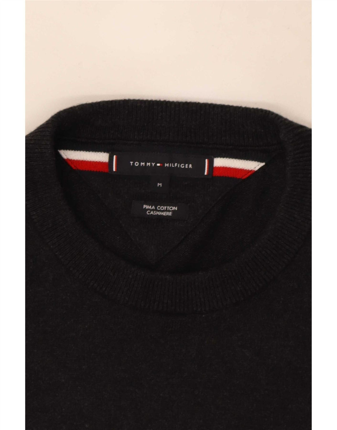 Maglione maglione girocollo da uomo Tommy Hilfiger cotone grigio medio