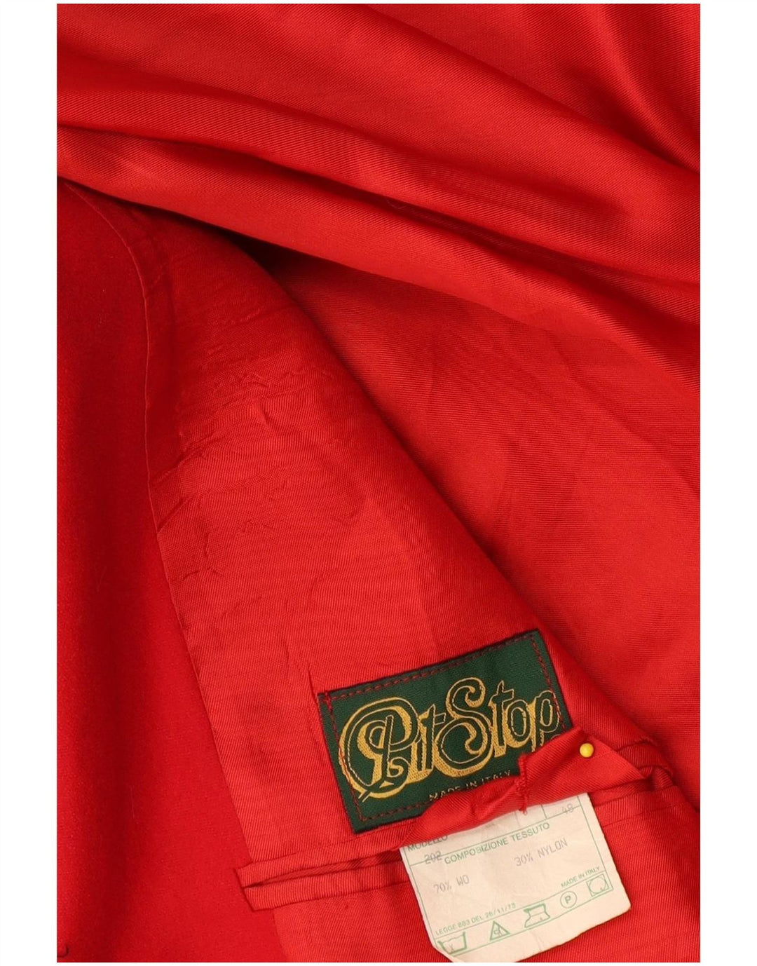 Giacca blazer a 2 bottoni da uomo Pit Stop IT 48 lana rossa media