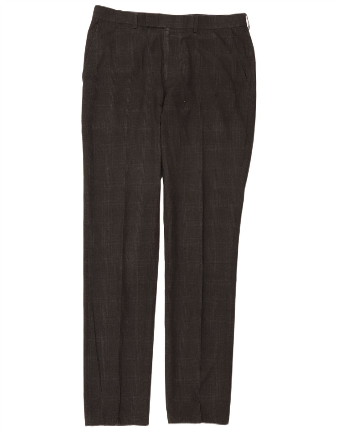 Pantaloni da abito da uomo Marks & Spencer super slim fit W32 L33 a quadri grigi