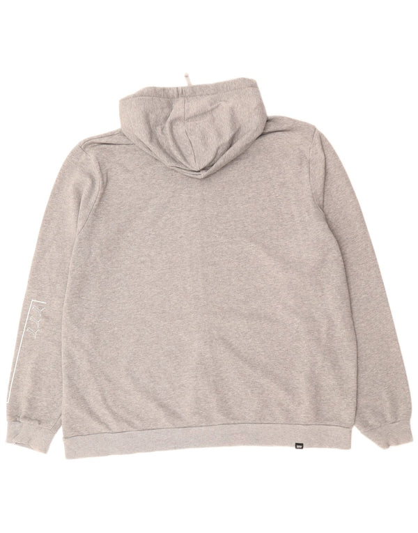 Felpa con cappuccio e zip grafica PUMA da uomo 2XL in cotone grigio