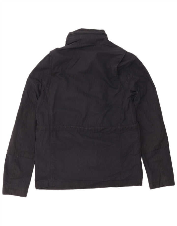 Giacca a vento con cappuccio da uomo FRED PERRY UK 36 piccola in cotone blu navy