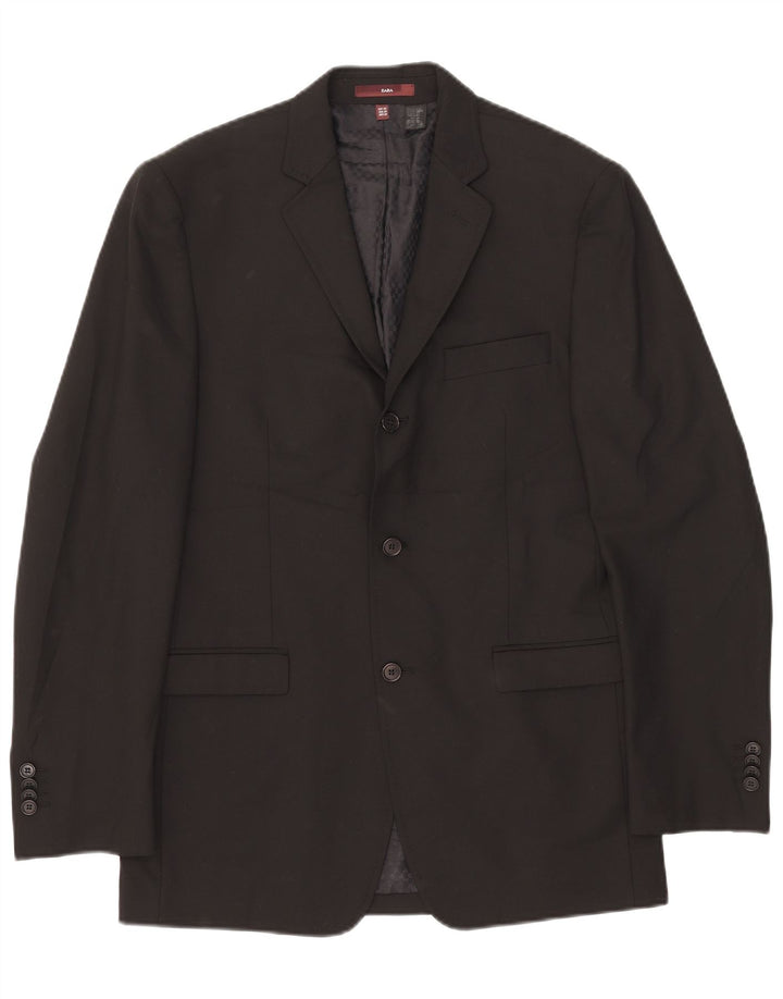 Giacca blazer a 3 bottoni da uomo Zara EU 48 poliestere nero medio